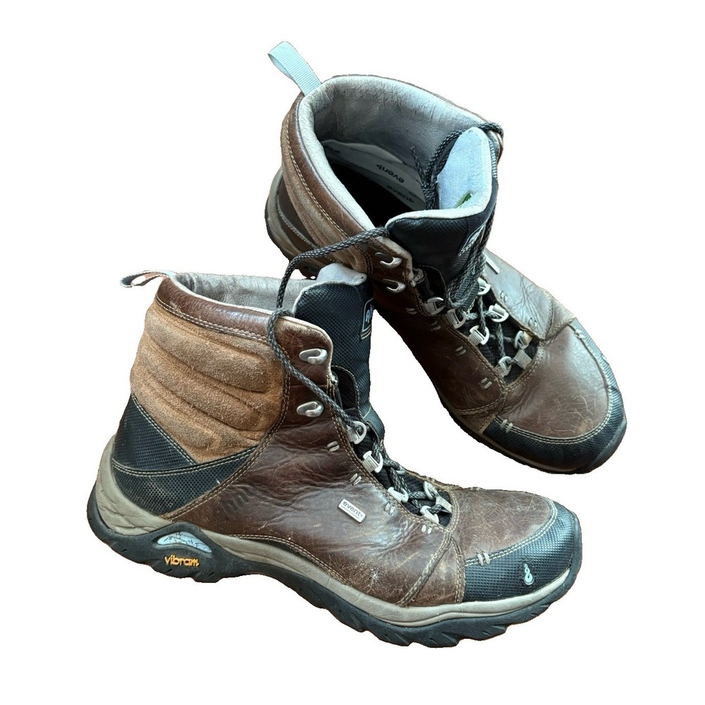Ahnu Montara Womens Sz 10.5 Shoes Brown Leather Vibram Outdoor Hiking Ankle Boot